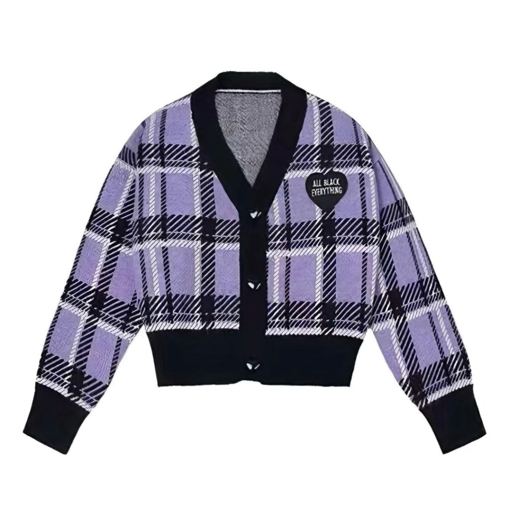 Mandy Knitted Plaid Cardi